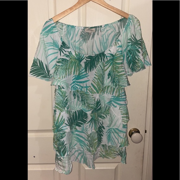 Autograph Tops - Autograph Leaf Off the Shoulder Top Size 16